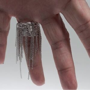 Fringe ring in 14 k white gold USA size 7